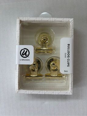 U Brands Bulldog Clips in Gold - 3 Pack